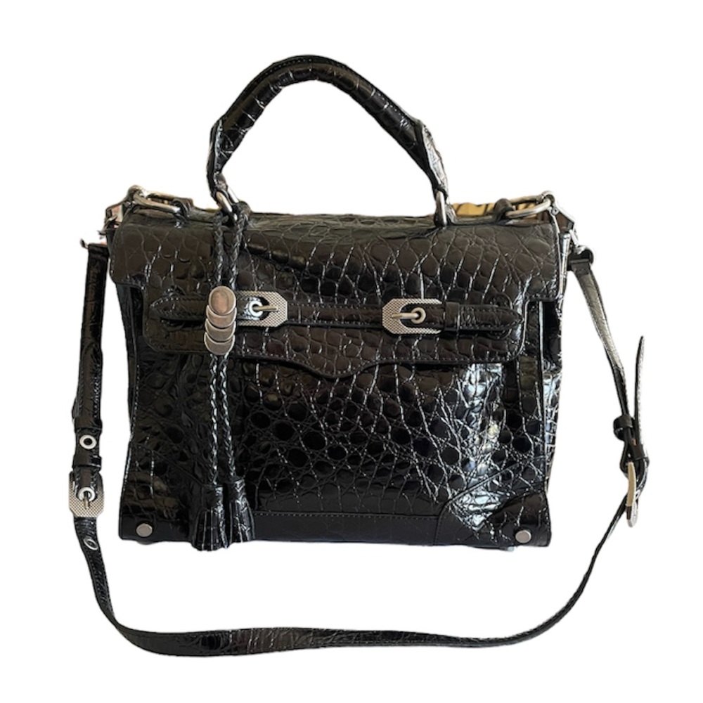 Rare Rebecca Minkoff Jane Croc Embossed Satchel New